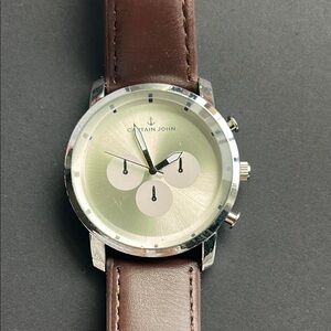 Captain John men’s silver/brown adjustable watch‎ one size measurements shown